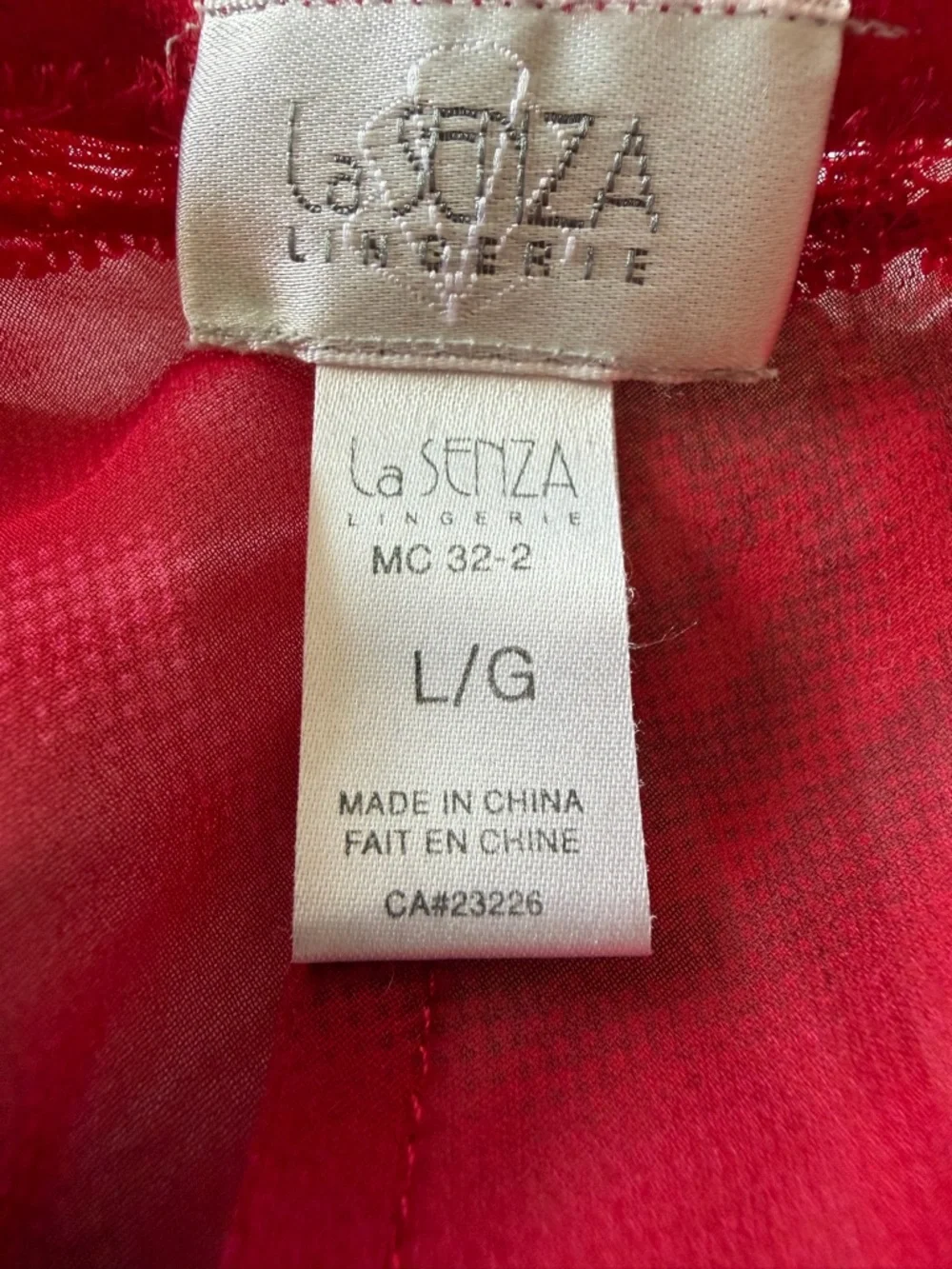 La Senza Lingerie Red Sheer Lace Babydoll Nightgown Size L - Picture 5 of 7